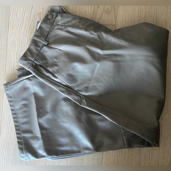 Beige Leather Faux Pants - Picture 2 of 4